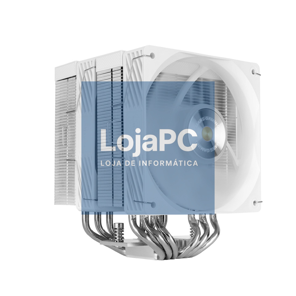 MARS GAMING MCPU-X26PRO CPU COOLER DUAL TOWER 2X FDB COPPER PWM ULTRASILENT WHITE