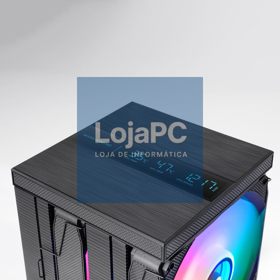 MARS GAMING MCPU-LCDPRO DUAL TOWER CPU COOLER LCD DISPLAY 2X 120MM  380W TDP ARGB INFINITY MIRROR INTEL&AMD BLACK