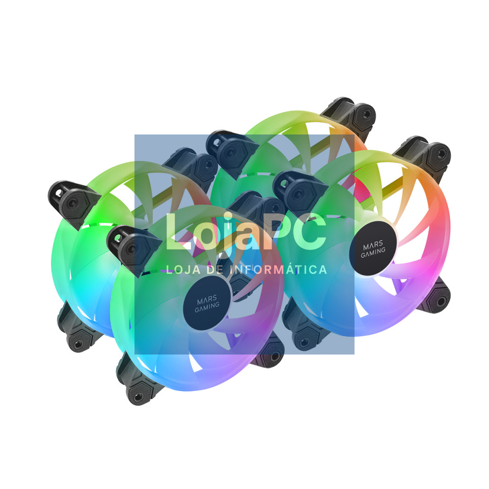 MARS GAMING MF-4A 4X 120MM FULL ARGB FRAMELESS FANS BLACK