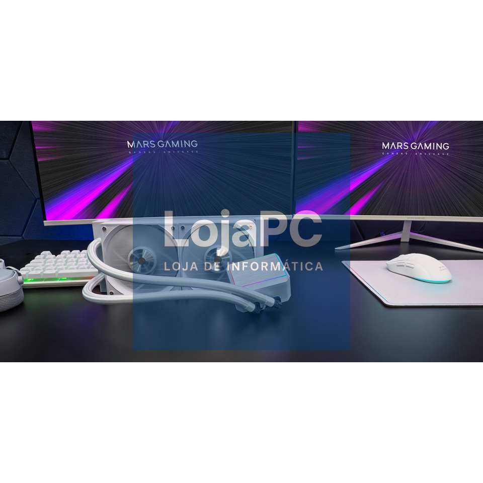 MARS GAMING ML-PROII240 WATERCOOLING 450W TDP 2X COPPER-CORE FAN FRGB WHITE
