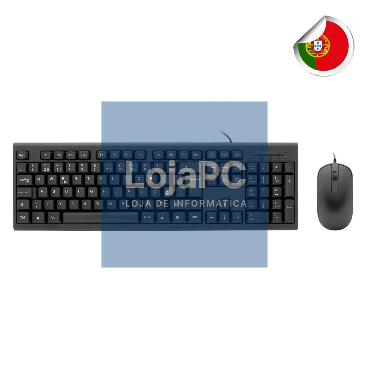 COOLBOX USB KEYBOARD + MOUSE KIT PORTUGUESE MEMBRANE + OPTICAL 1000 DPI SPLASH RESISTANT