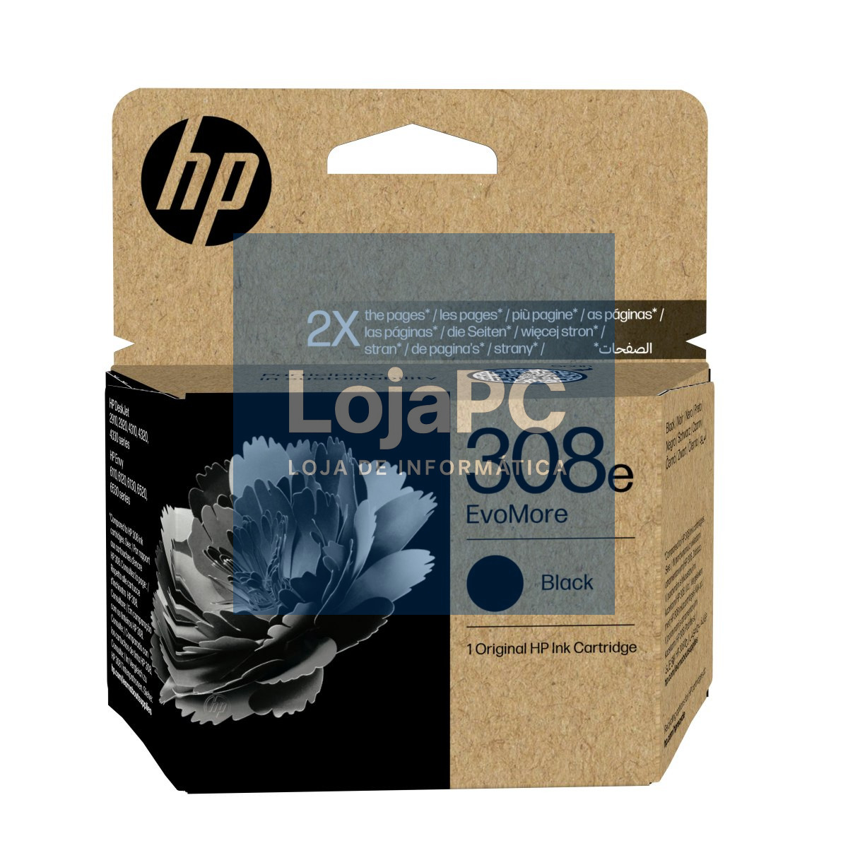 HP 308e EvoMore Black Original Ink Cartridge