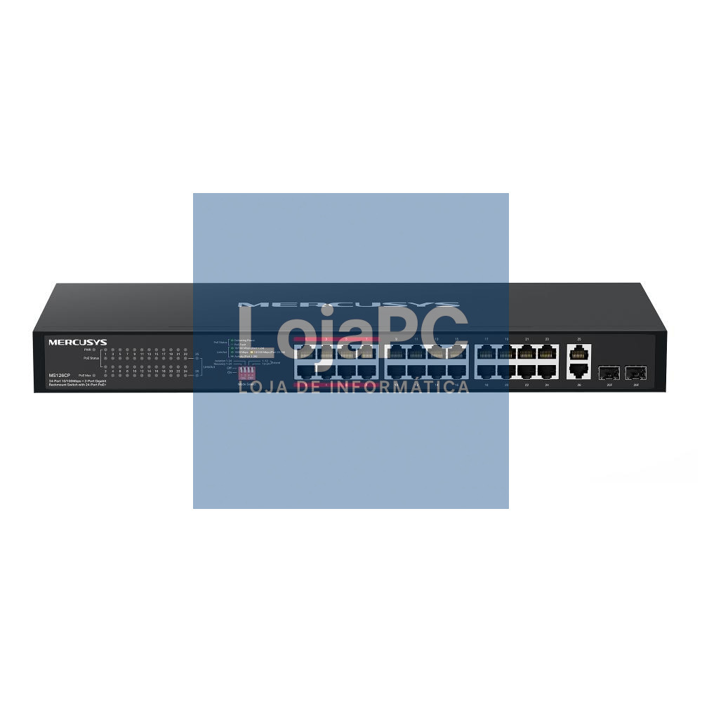 TP-LINK 24-Port 10/100Mbps + 2-Port Gigabit Rackmount Switch with 24-Port PoE+