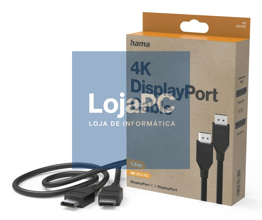 HAMA DisplayPort Cable DP 1.2 Ultra-HD 4K 1.50 m