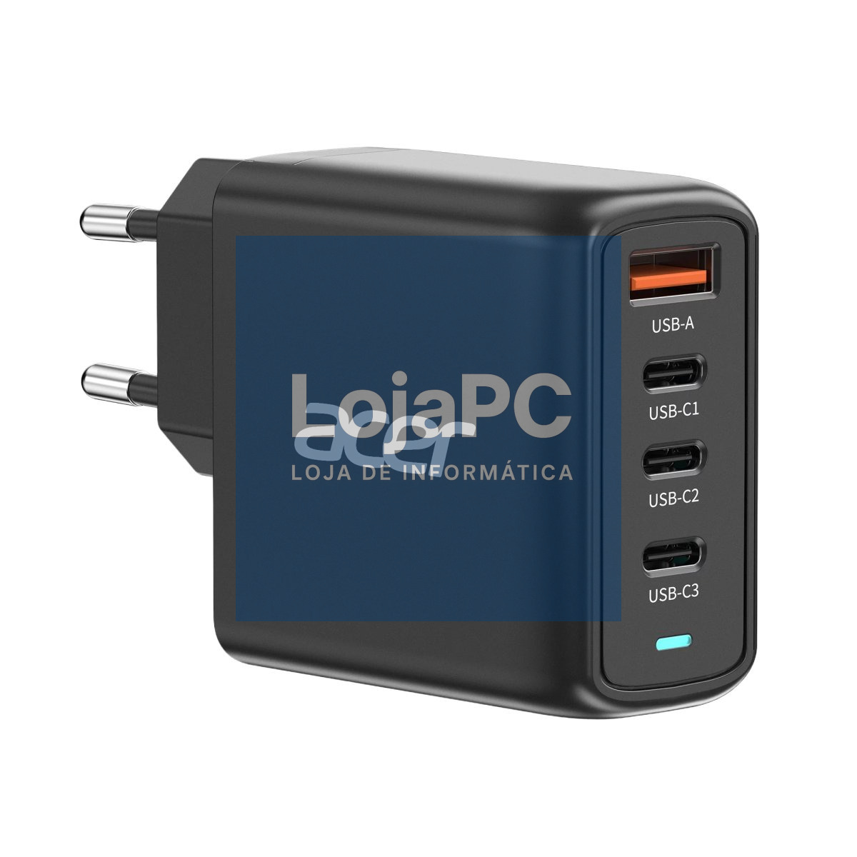 ACER 100W PD GAN CHARGER 3X USB C AND 1X USB A EU PLUG 100W USB-C CABLE BLACK RETAIL PACK