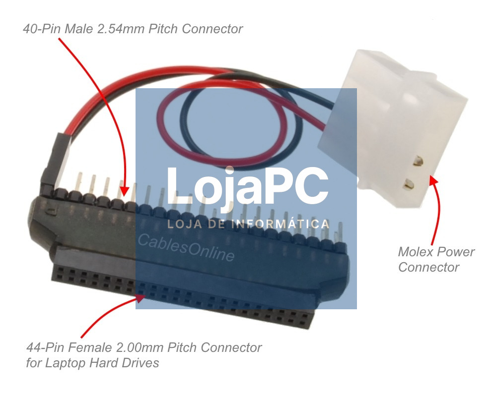 Adaptador 3,5 IDE 40pin/2,5 IDE HDD/SSD 44pin
