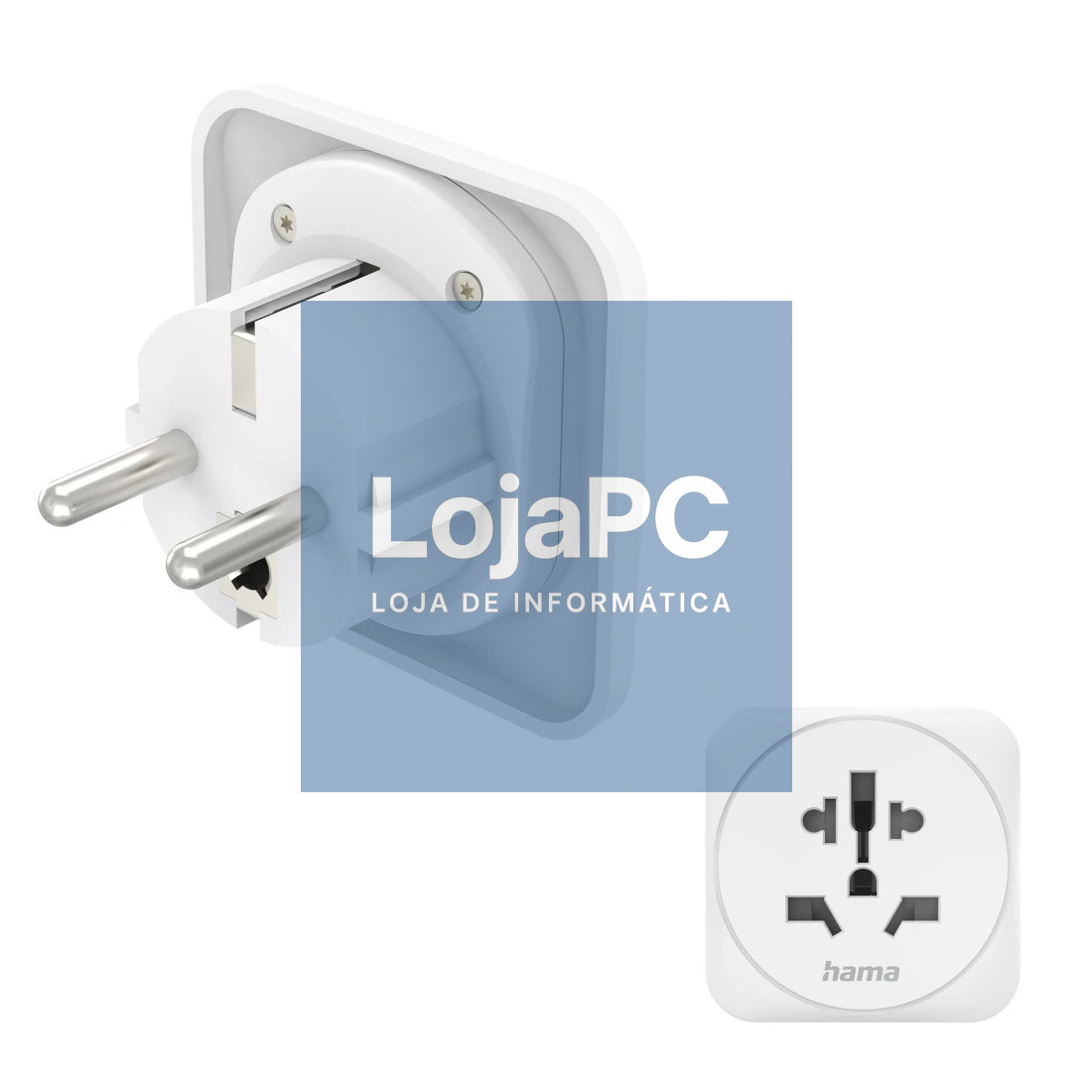 HAMA TRAVEL ADAPTER TYPE E AND F 3 PIN UNIVERSAL WORLD TO EUROPE WHITE