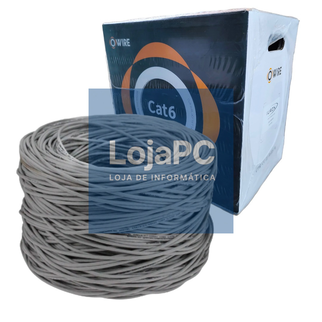 Bobine Cabo DDigital UTP Cat6 Sólido 305m Cinza
