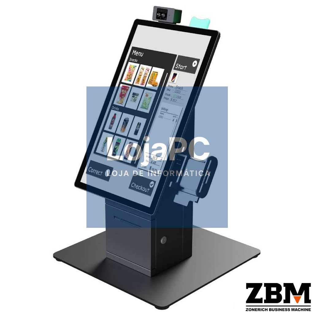 Quiosque de Balcão 21.5" Touch Capacitivo 2GB +16GB / WI-FI / BT / Impressora 80mm BT+WIFI / ANDROID 11