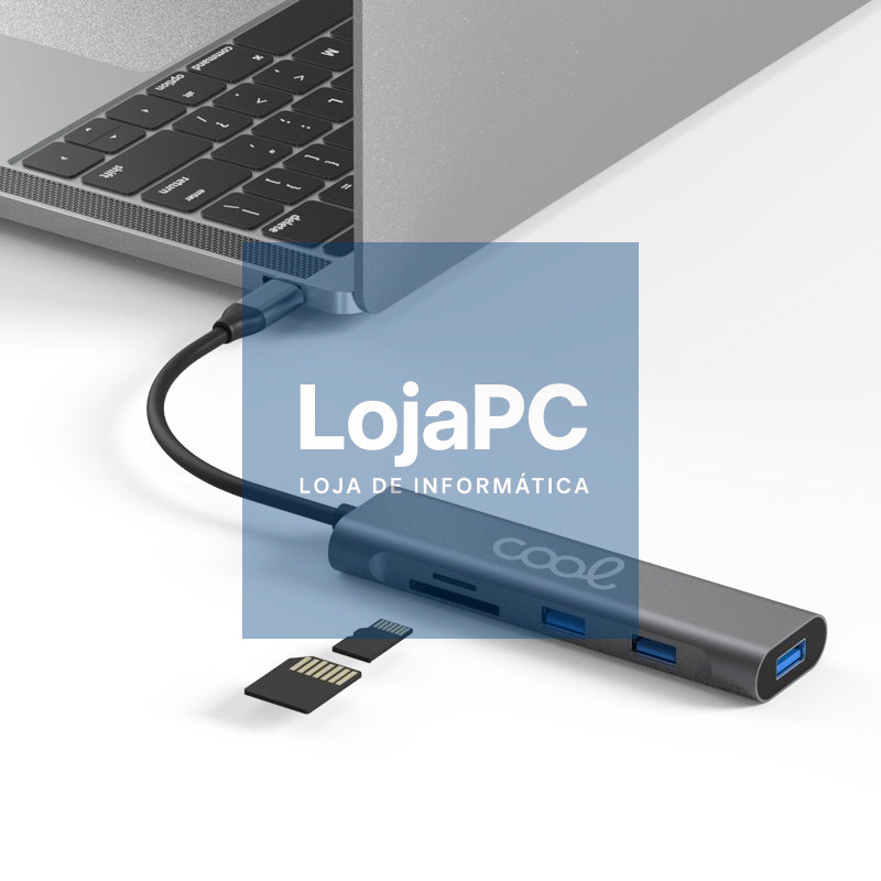 Universal Type-C Hub COOL 5 em 1 (3 x USB 3.0 + SD + Micro SD) — imagem 2