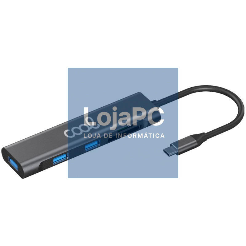 Universal Type-C Hub COOL 5 em 1 (3 x USB 3.0 + SD + Micro SD)
