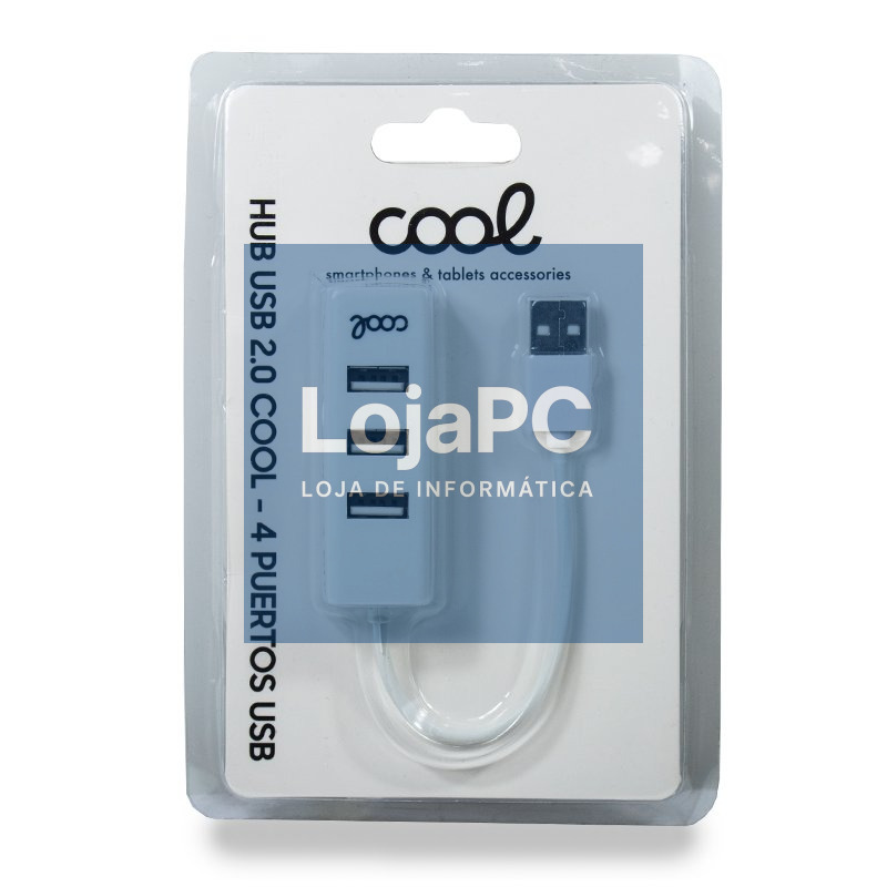 Universal USB 2.0 Hub COOL 4 Portas USB Branco — imagem 3