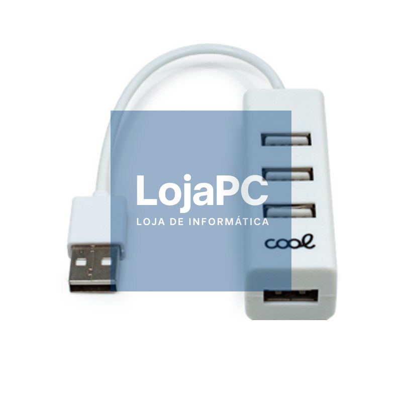 Universal USB 2.0 Hub COOL 4 Portas USB Branco — imagem 2
