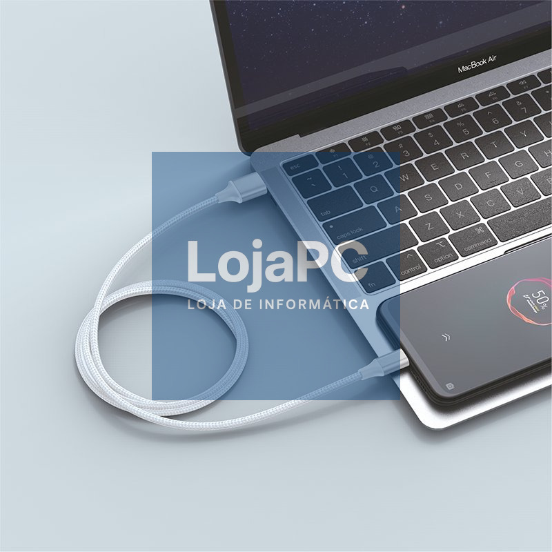 Cabo USB COOL Nylon Universal Tipo C (1,2 metros) — imagem 3