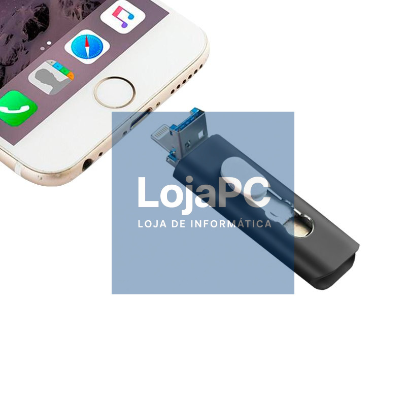 Pen drive USB x64 GB COOL (3 em 1) Lightning / Type-C / USB Black — imagem 3