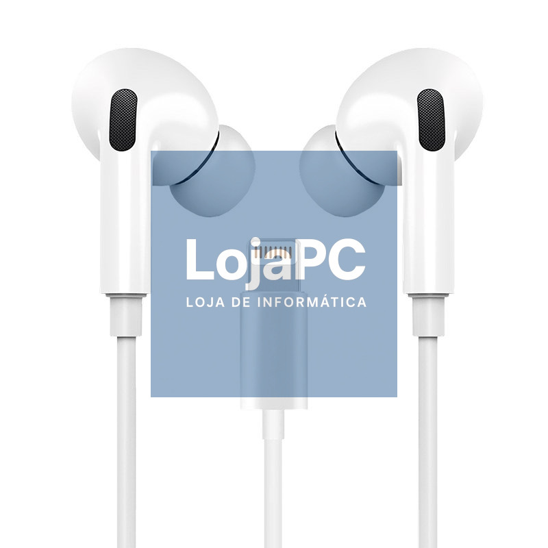 Fones de ouvido brancos estéreo COOL com microfone para iPhone - borracha INTRA-AURICULAR (Lightning Bluetooth) — imagem 2