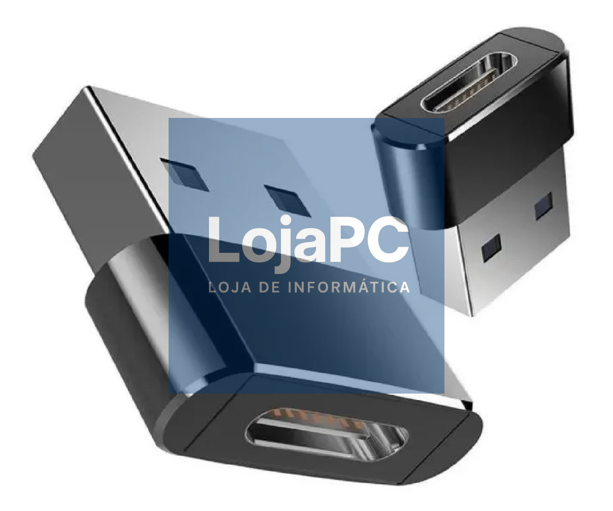 Adaptador USB 2.0 Macho /Femea c/rotacao Preto