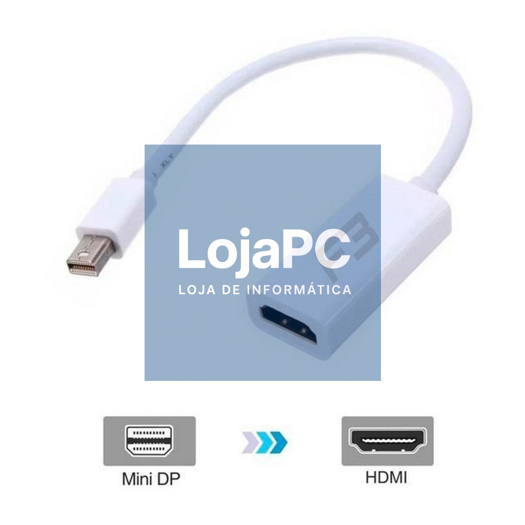 Cabo Mini DisplayPort p/HDMI 1.00m Branco