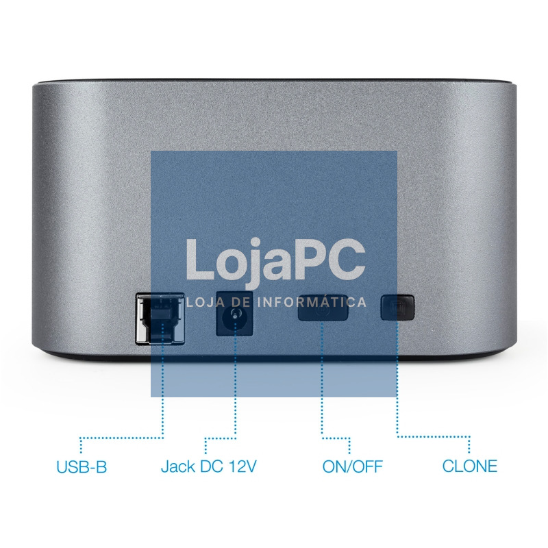 Tooq TQDS-805G Dock Station Doble Bahía HDD Gris — imagem 3
