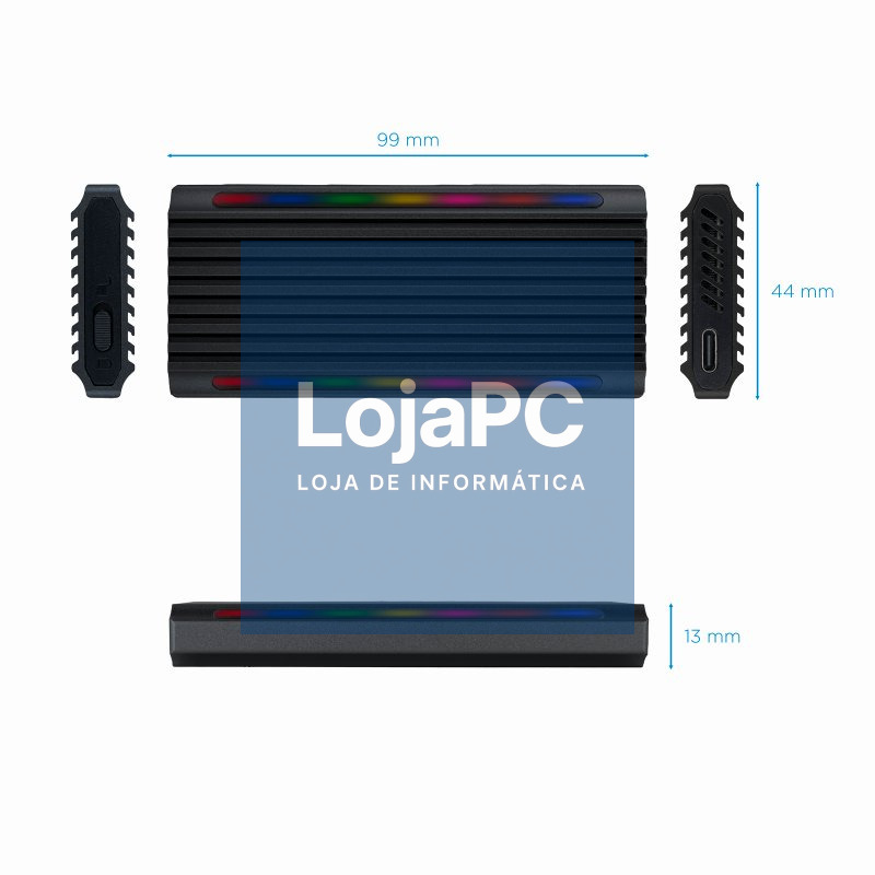 Tooq Caja Externa SSD M.2 NGFF/NVMe USB-C Negro — imagem 3