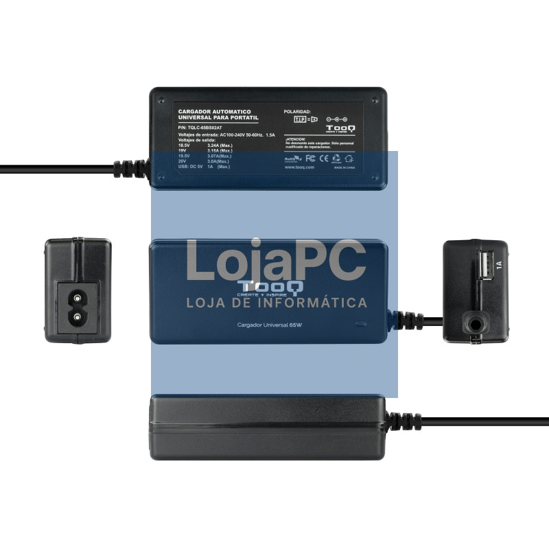 Tooq Cargador portátil 65W 8 Conectores — imagem 3