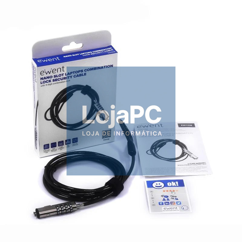 EWENT Cable Seguridad Nano combinacion — imagem 3
