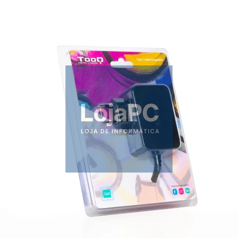 Tooq Cargador portatil GAN USB-C PD 65W Negro — imagem 2