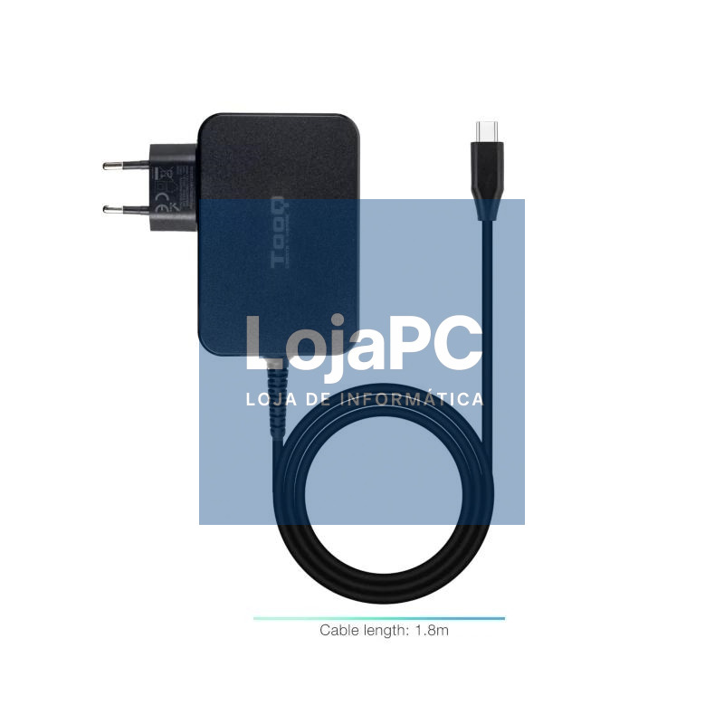 Tooq Cargador portátil GAN USB-C PD 100W Negro