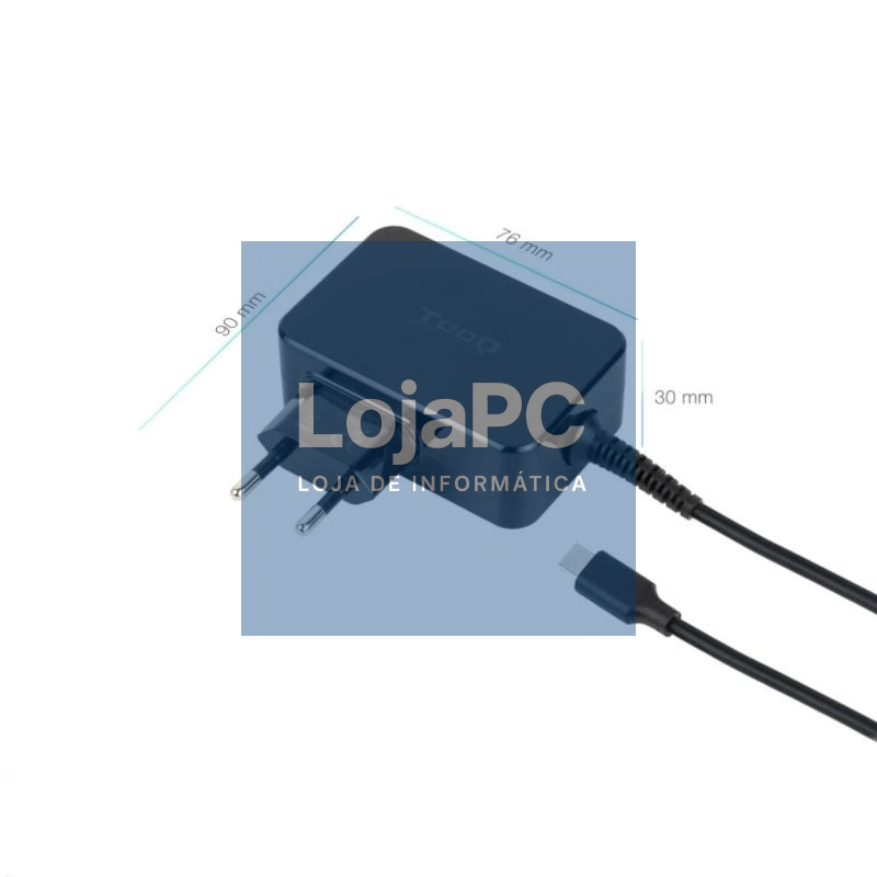 Tooq Cargador portátil GAN USB-C PD 45W Negro