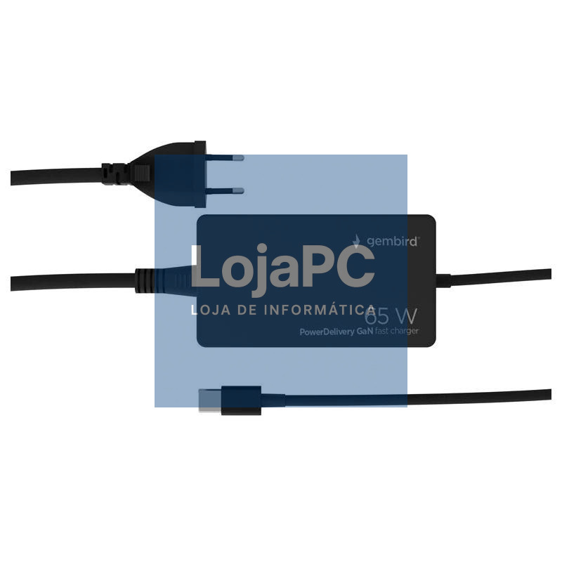 GEMBIRD Cargador rápido USB tipo C PD de 65 W GaN