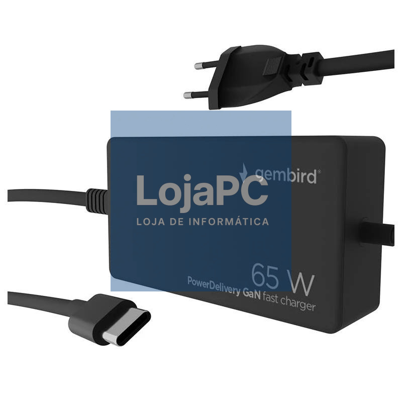 GEMBIRD Cargador rápido USB tipo C PD de 65 W GaN — imagem 2