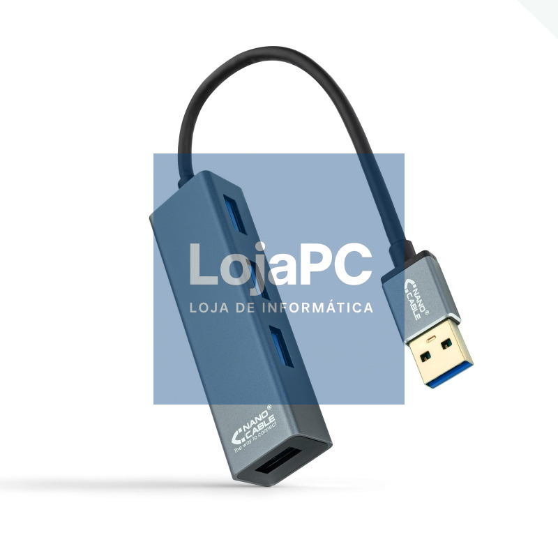 Nanocable Hub USB 3.0 4 x USB 3.0 10cm. Gris