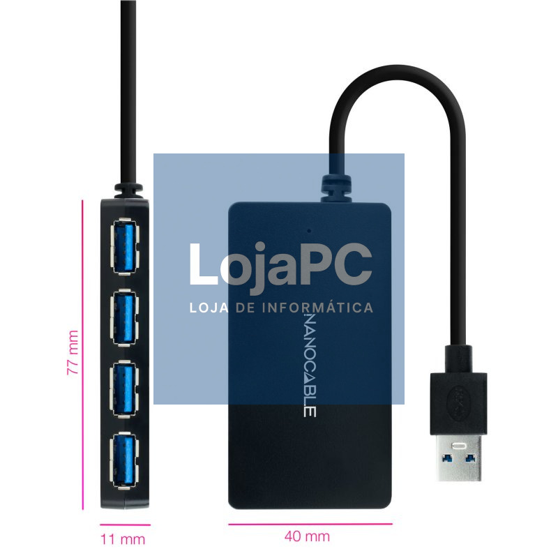 Nanocable Hub USB 3.0 con 4 Puertos de USB 3.0 — imagem 2