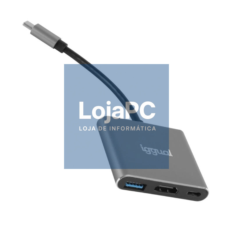 iggual Hub tipo C 3 en 1 HDMI USB3.0 PD100W