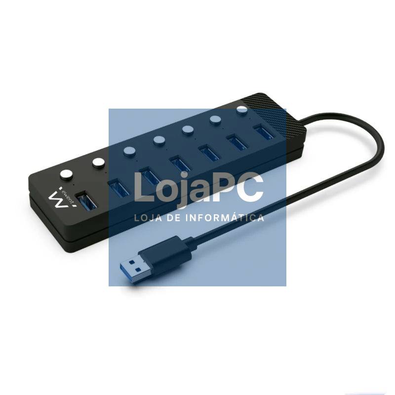 EWENT Hub usb-usb-c 7 ptos interruptor c/alimen. — imagem 3