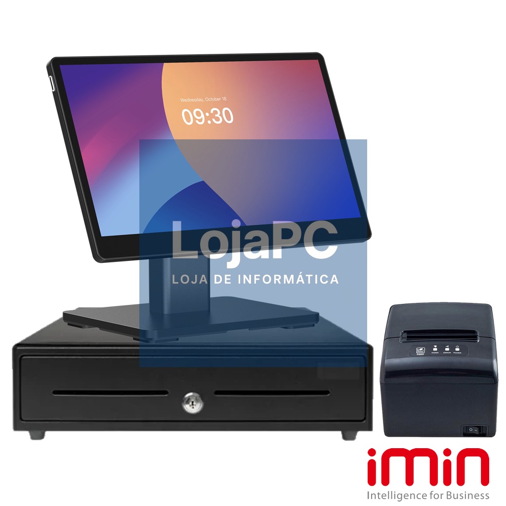 Pack - Imin Swan 2 - CPU A55 / 4GB  RAM / Flash 64GB / Touch 15.6" /Android 13 / Impressora Térmica S260M / Gaveta Dinheiro C410F