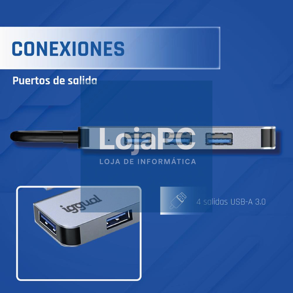 iggual Hub USB-A 3.0 x 4 puertos USB-A 3.0 — imagem 3
