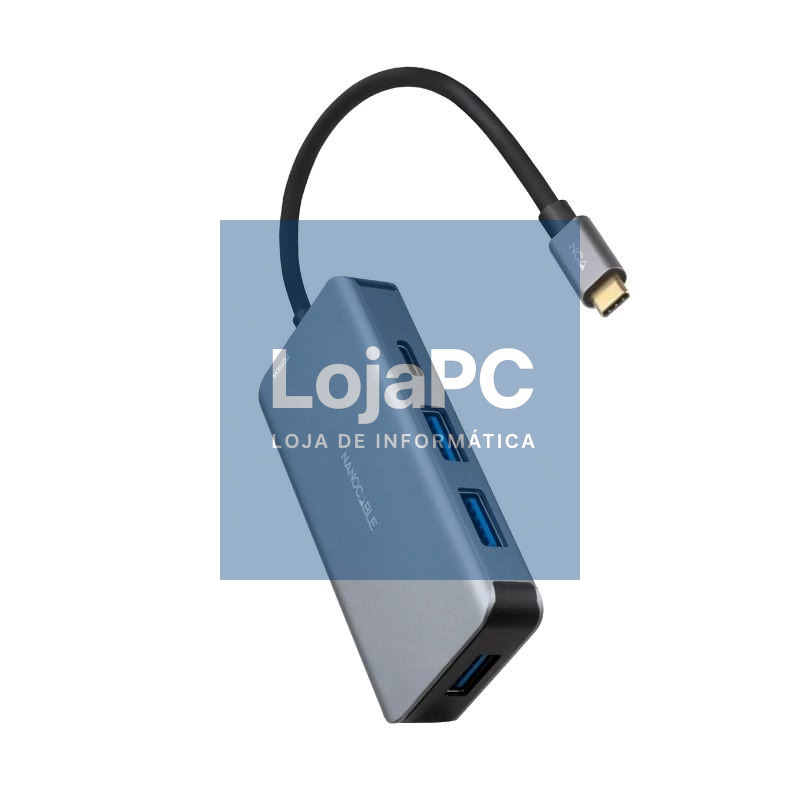 Nanocable Hub USB-C 3xUSB3.0+USB-C+USB-C PD 15cm