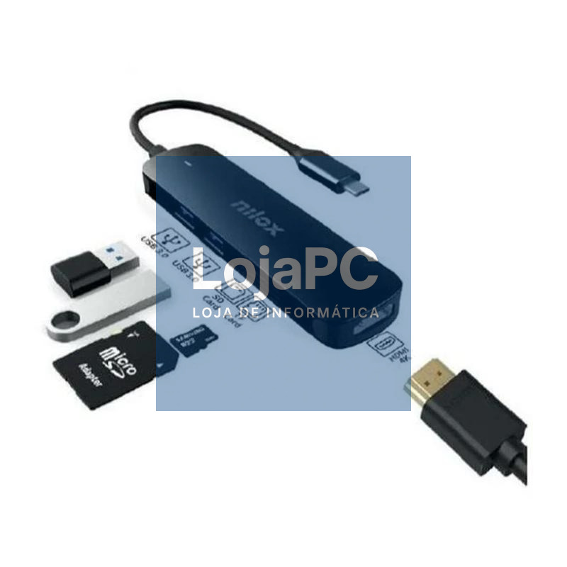 Nilox NXDSUSBC05 Adaptador USB-C 5 en 1
