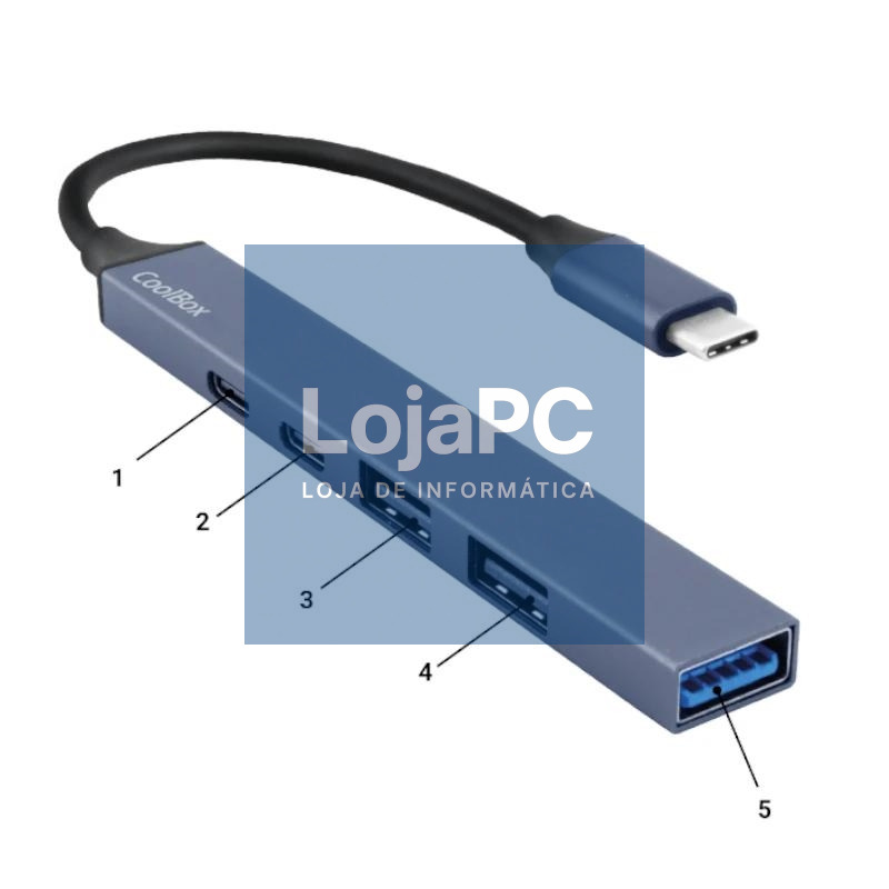 Coolbox HUB4 Lite USB-C/A 4 Puertos Aluminio