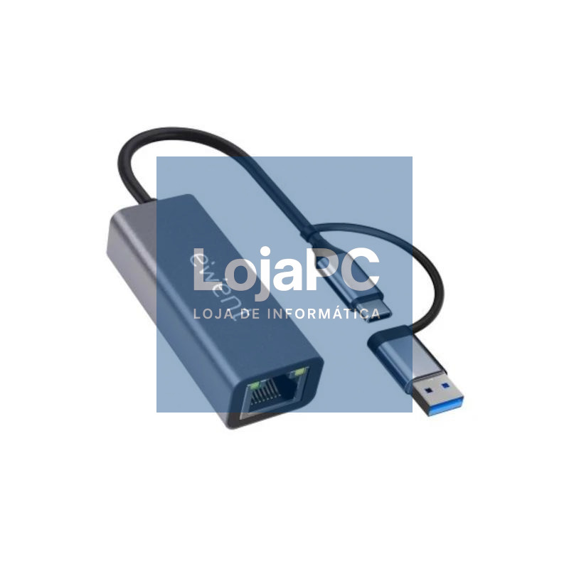 EWENT ADAPTADOR ETHERNET 1GIGABIT | USB-C Y USB-A