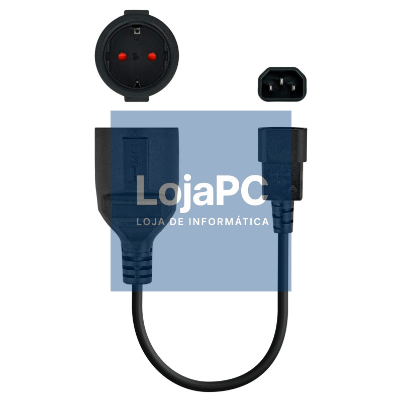 Nanocable Cable Adaptador C14/M a CEE7/H, 25cm — imagem 3