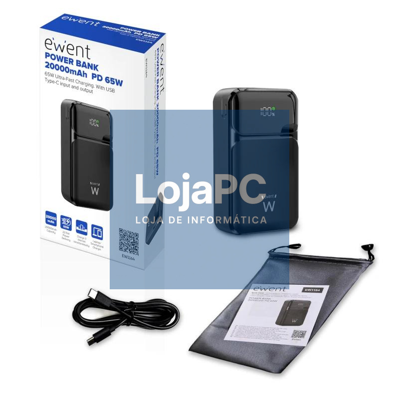 EWENT POWERBANK 65W, 20000mAh CARGA RÁPIDA — imagem 3