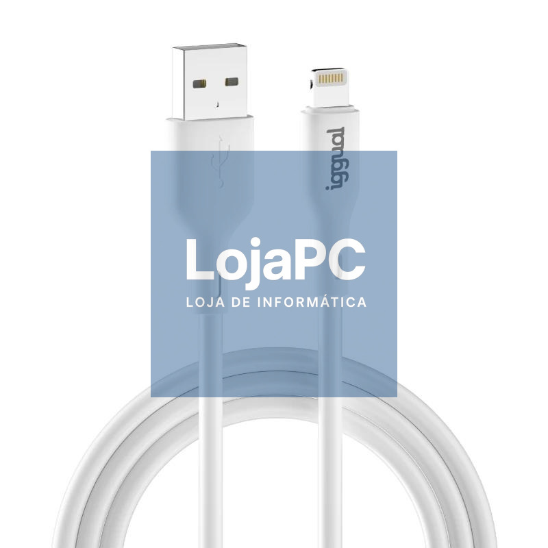 iggual cable USB-A/Lightning 100 cm blanco