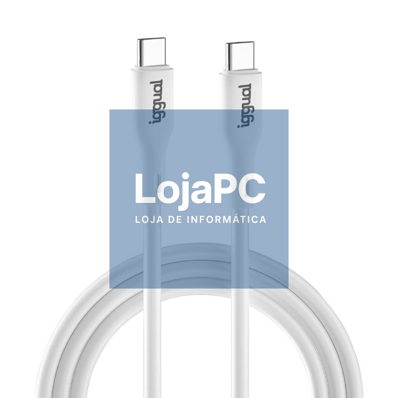 iggual Cable USB-C/USB-C 100 cm blanco Q3.0 3A 60W