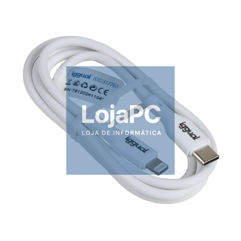 iggual cable USB-C/Lightning 100 cm blanco Q3.0 3A — imagem 2