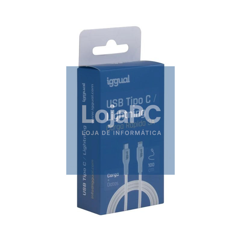 iggual cable USB-C/Lightning 100 cm blanco Q3.0 3A — imagem 3