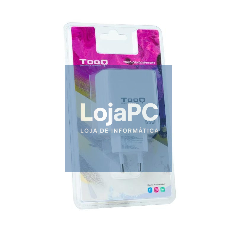 TOOQ Cargador pared GAN 2xUSB-C 1xUSB-A 45W+20W — imagem 3