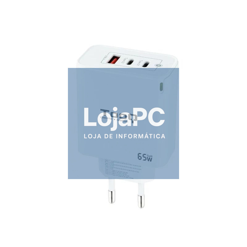 TOOQ Cargador pared GAN 2xUSB-C 1xUSB-A 45W+20W