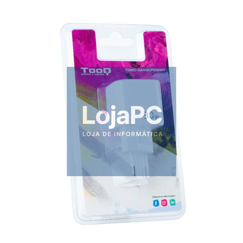 TOOQ Cargador pared GAN USB-C/USB-A 30W — imagem 2